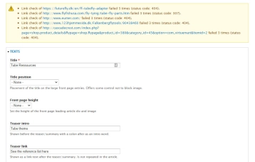 Failing links for a single article Failing links for a single article